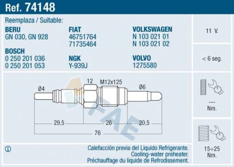 FAE Glow Plug