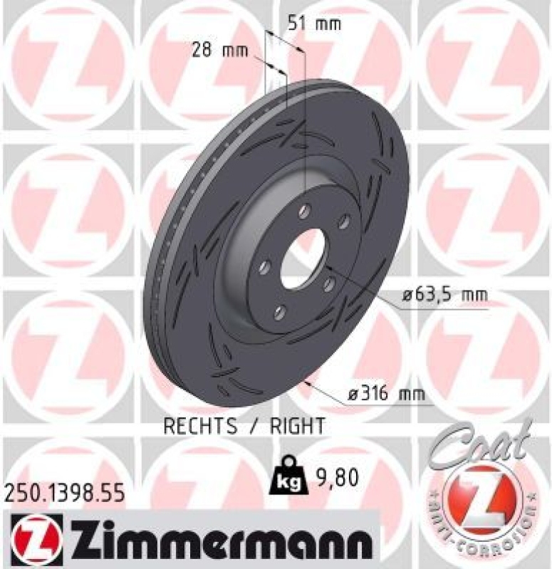 ZIMMERMANN Bremsscheibe BLACK Z