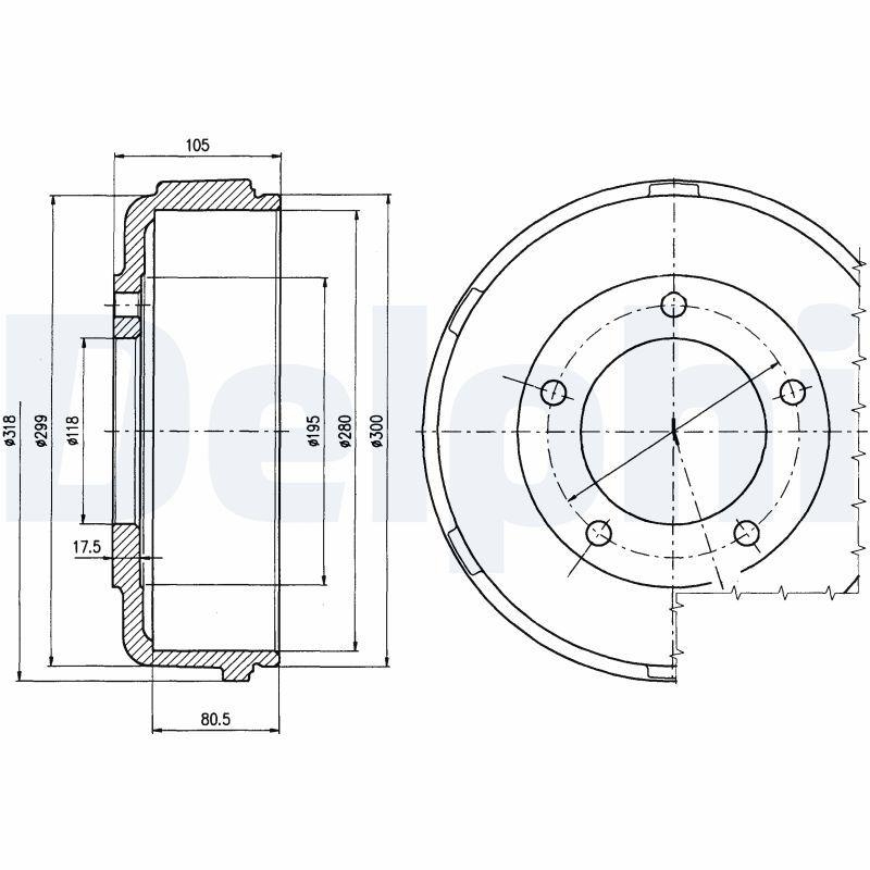 2x DELPHI Bremstrommel