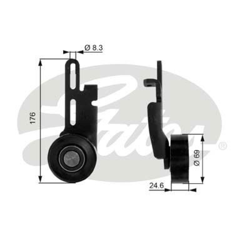 GATES Tensioner Pulley, V-ribbed belt DriveAlign®