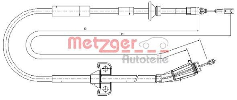 METZGER Seilzug, Feststellbremse 108066