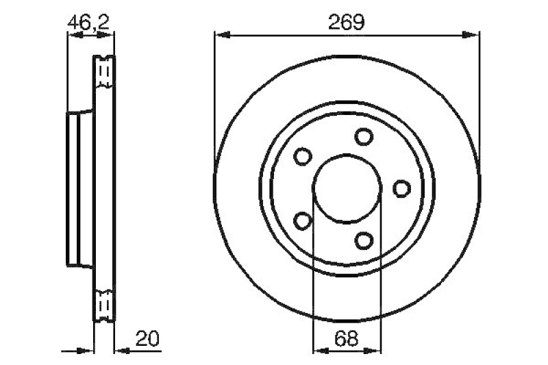 2x BOSCH Bremsscheibe 0 986 478 316