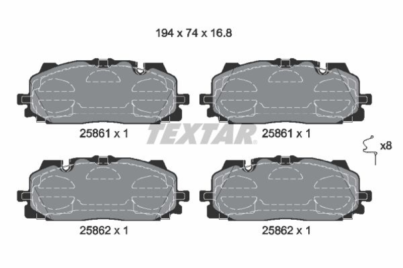 TEXTAR Bremsbelagsatz, Scheibenbremse 2586101