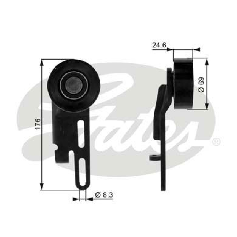 GATES Tensioner Pulley, V-ribbed belt DriveAlign®