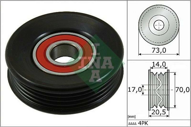 INA Tensioner Pulley, v-ribbed belt