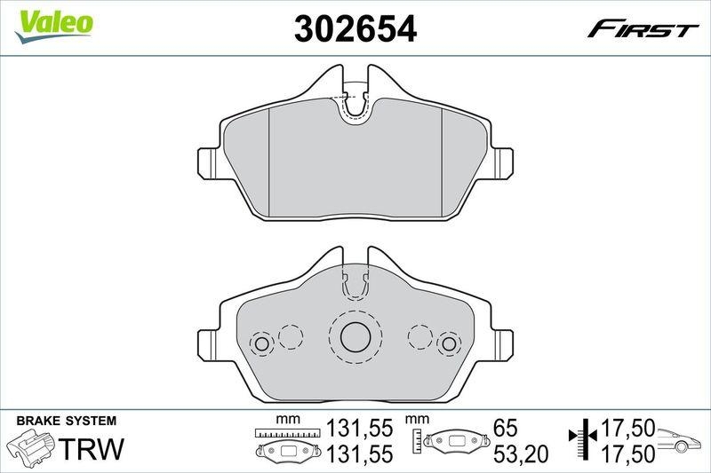 VALEO Bremsbelagsatz, Scheibenbremse ESSENTIAL 302654