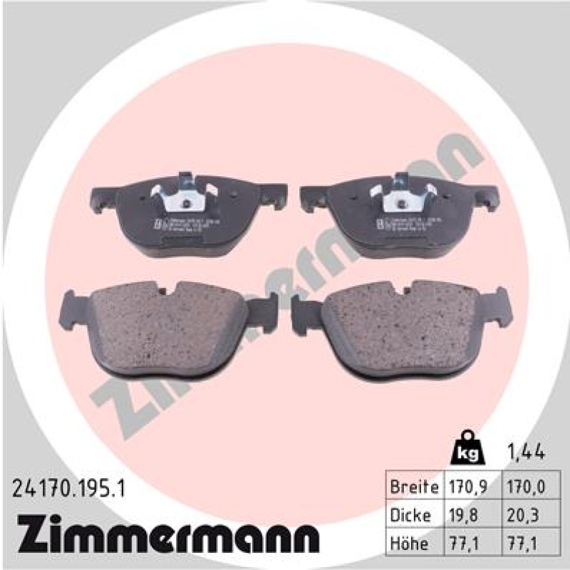 ZIMMERMANN Brake Pad Set, disc brake