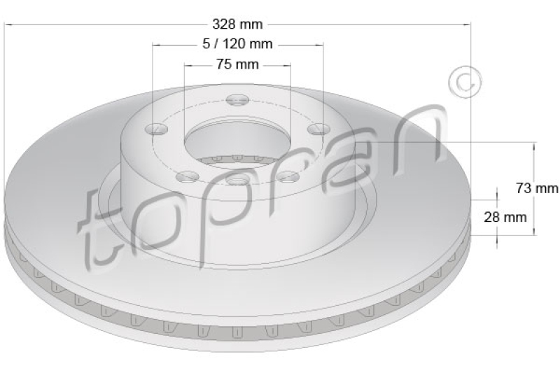 2x TOPRAN Bremsscheibe COATED