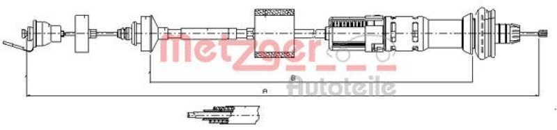 METZGER Seilzug, Kupplungsbet&auml;tigung 112154