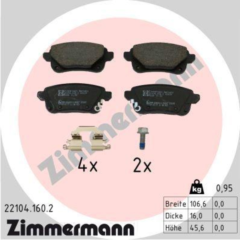 ZIMMERMANN Bremsbelagsatz, Scheibenbremse
