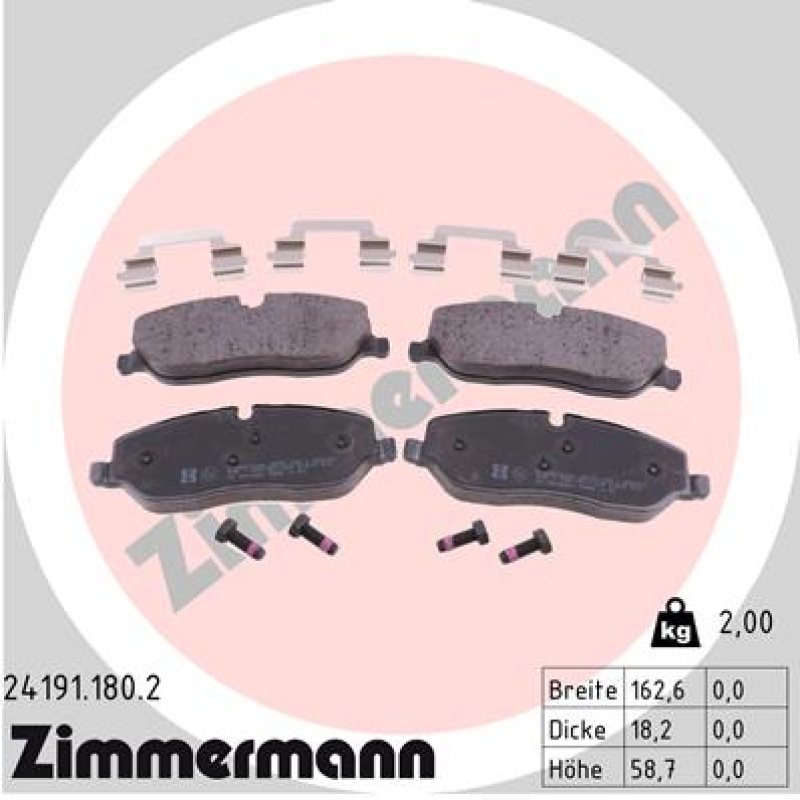 ZIMMERMANN Bremsbelagsatz, Scheibenbremse