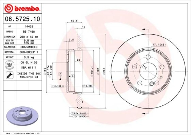 2x BREMBO Bremsscheibe PRIME LINE