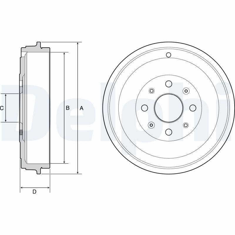 2x DELPHI Bremstrommel