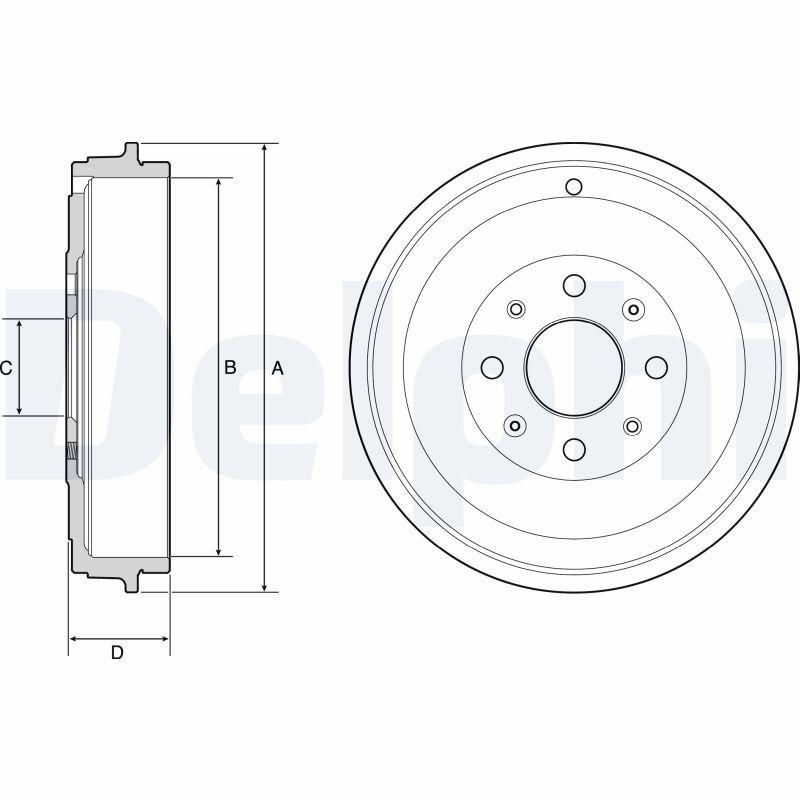 2x DELPHI Bremstrommel