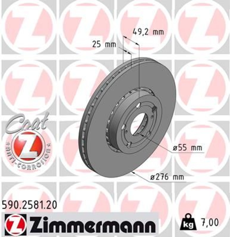 2x ZIMMERMANN Bremsscheibe COAT Z