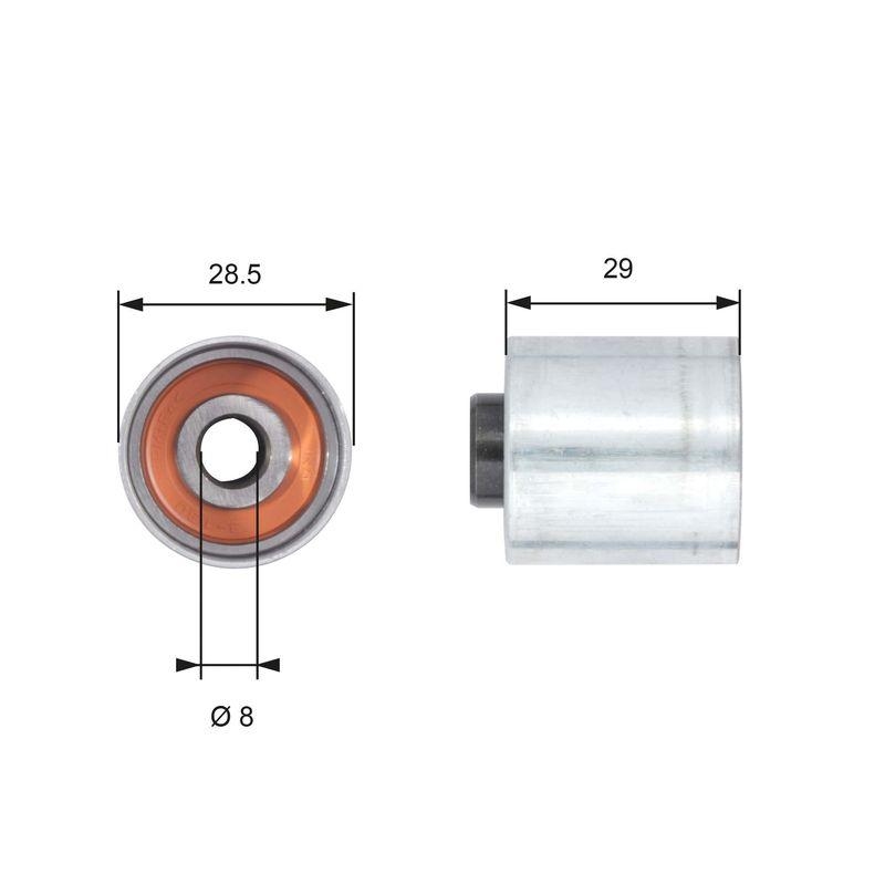 GATES Deflection/Guide Pulley, timing belt PowerGrip®