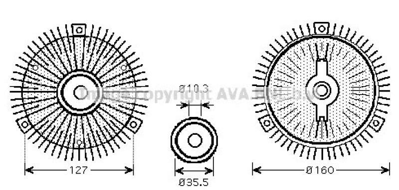 AVA QUALITY COOLING Clutch, radiator fan