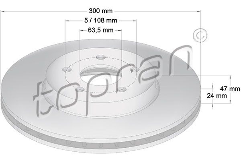 2x TOPRAN Bremsscheibe COATED