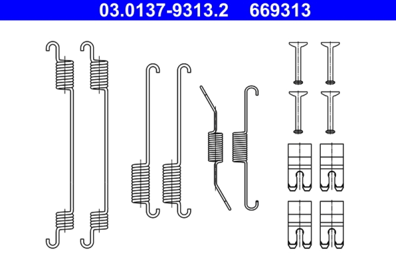 ATE Accessory Kit, brake shoes