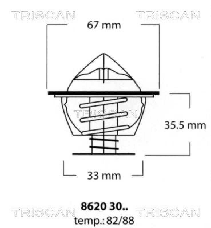 TRISCAN Thermostat für Kühlmittel / Kühlerthermostat