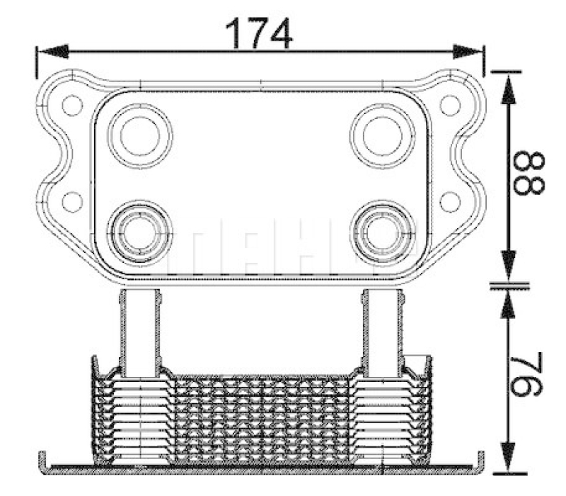 MAHLE Oil Cooler, engine oil BEHR