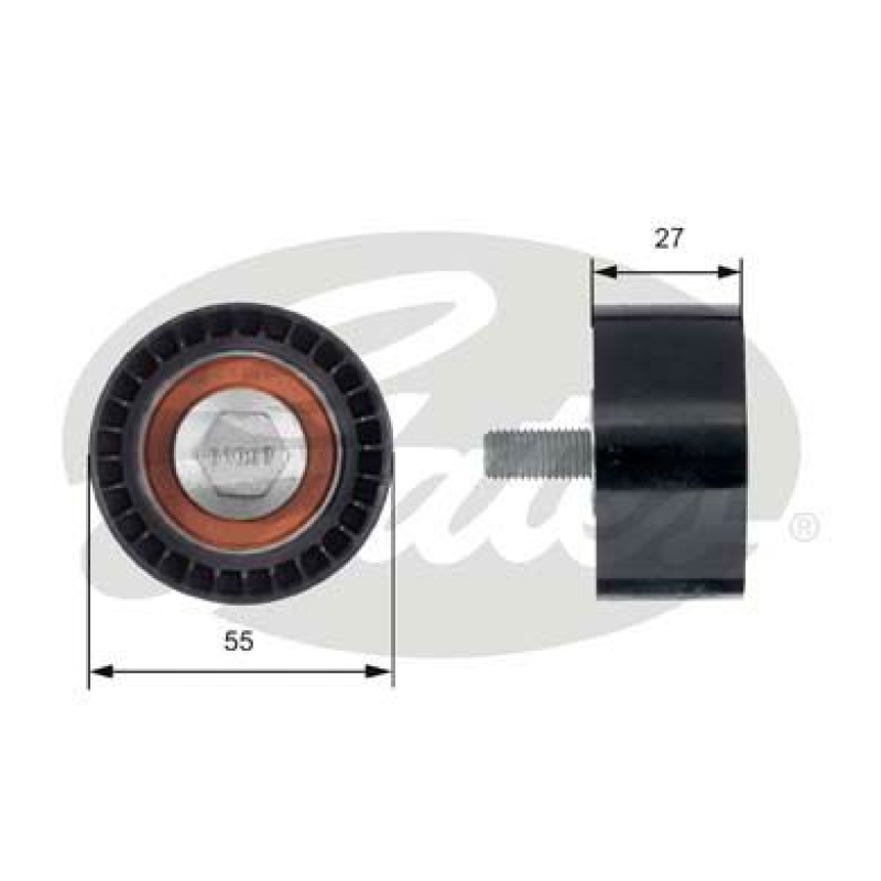 GATES Deflection/Guide Pulley, timing belt PowerGrip®