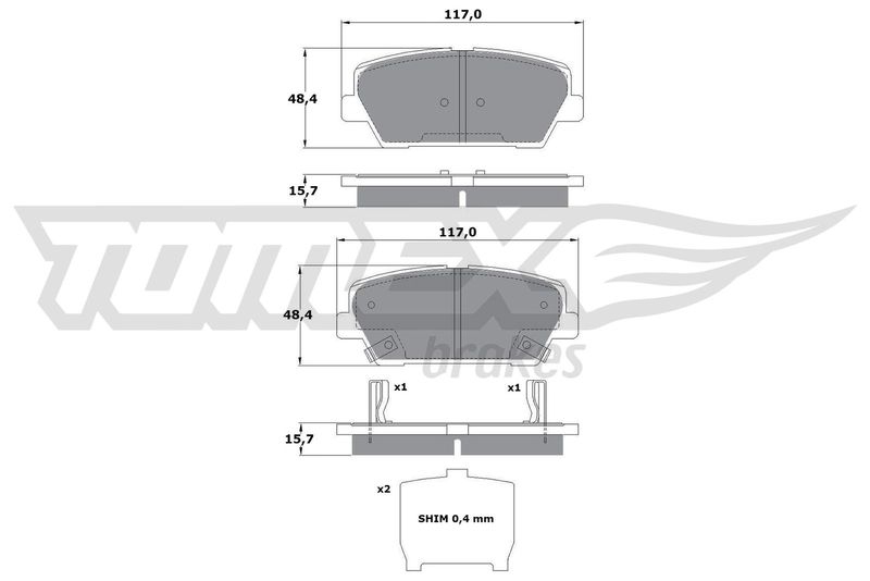 TOMEX Brakes Bremsbelagsatz, Scheibenbremse