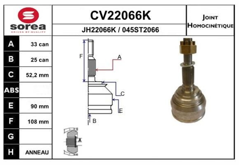 EAI Joint Kit, drive shaft