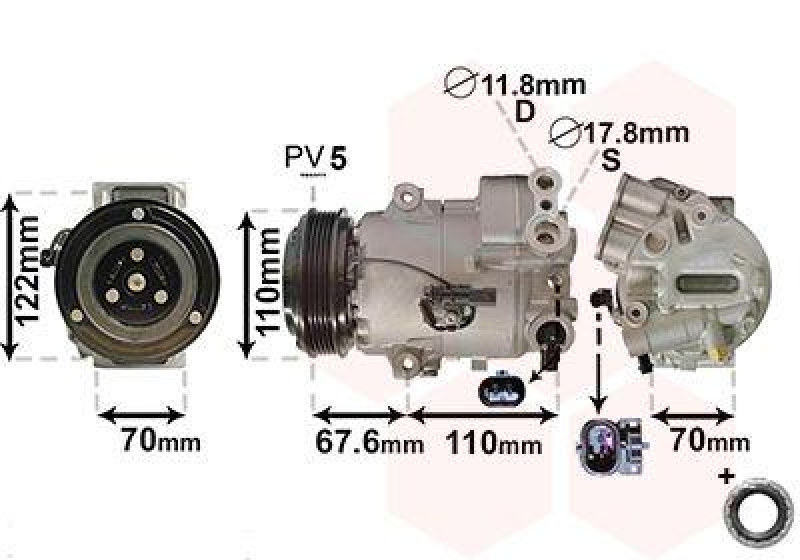 VAN WEZEL Compressor, air conditioning *** IR PLUS ***
