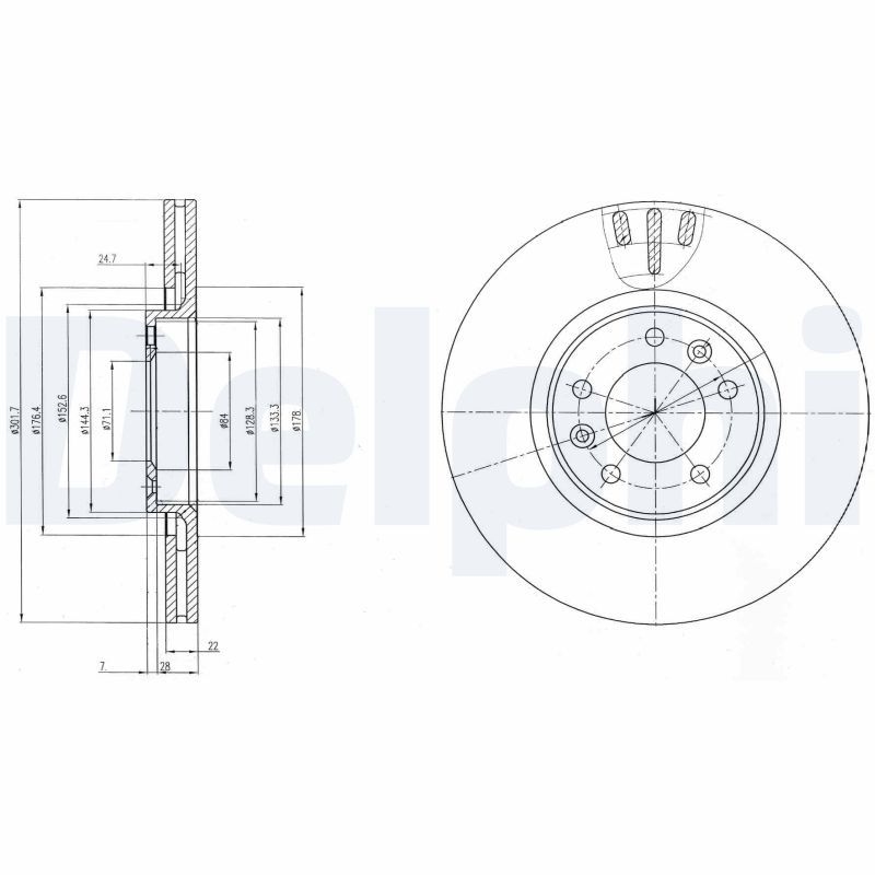 2x DELPHI Bremsscheibe