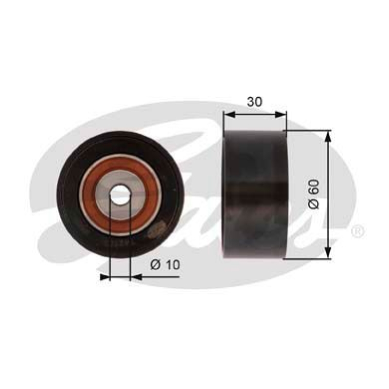 GATES Deflection/Guide Pulley, timing belt PowerGrip®