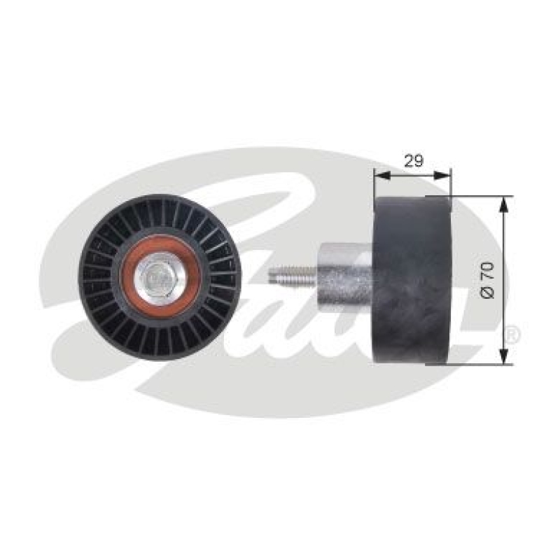 GATES Deflection/Guide Pulley, timing belt PowerGrip®