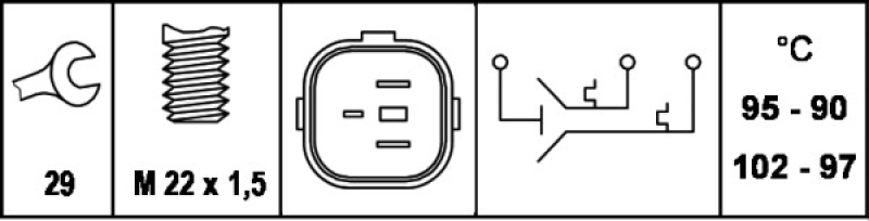 HELLA Temperaturschalter, Kühlerlüfter