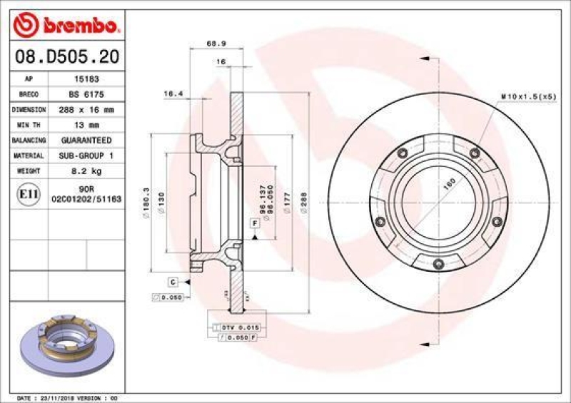 2x BREMBO Brake Disc PRIME LINE