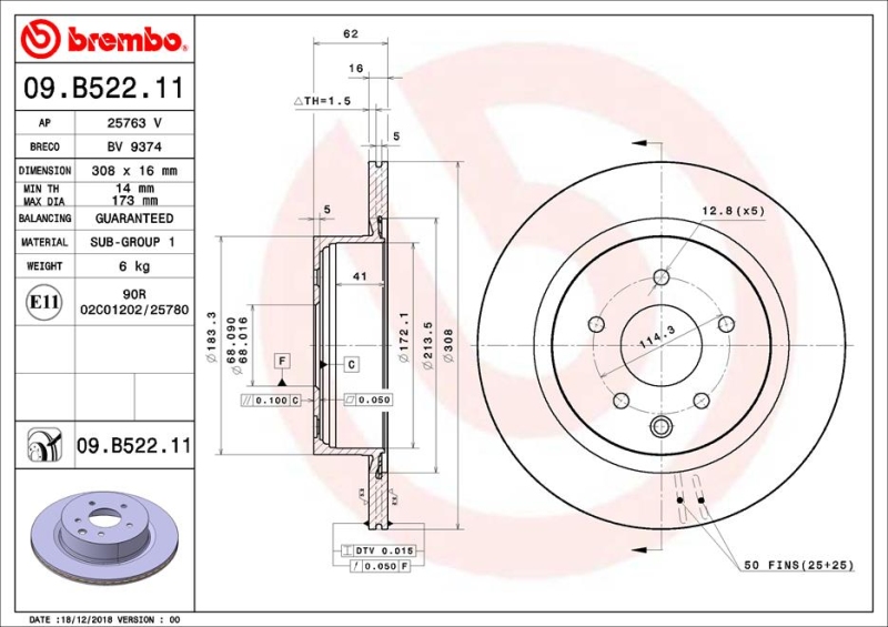 BREMBO Bremsscheibe PRIME LINE - UV Coated