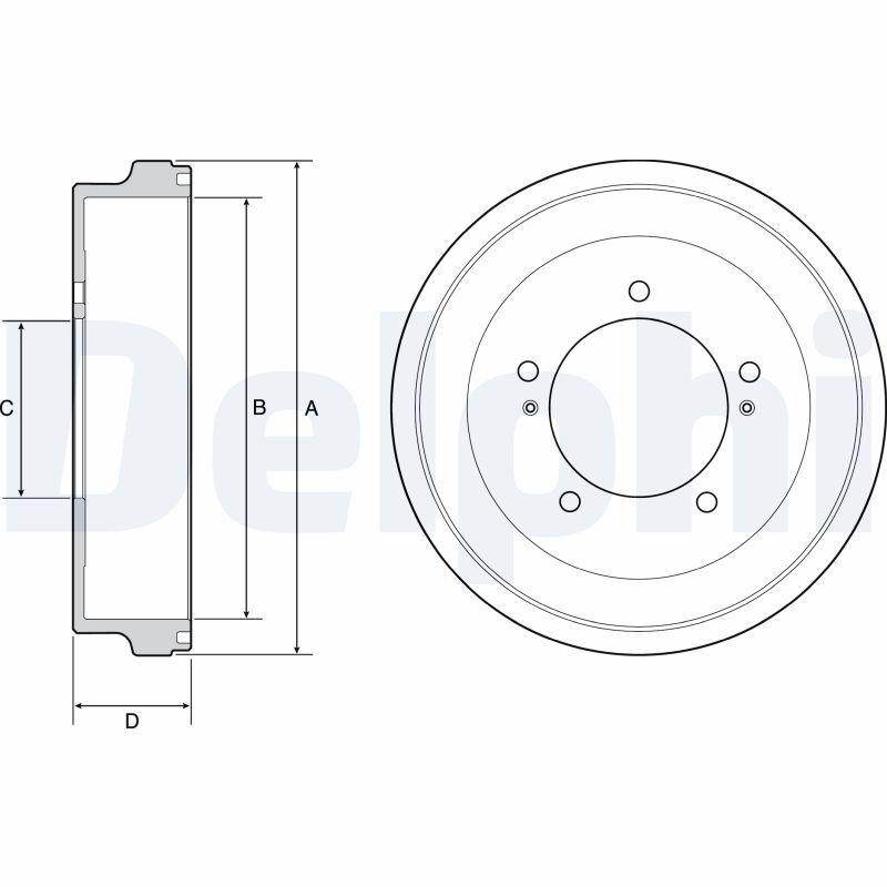 2x DELPHI Bremstrommel