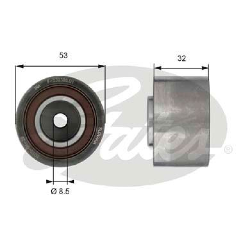 GATES Deflection/Guide Pulley, timing belt PowerGrip®
