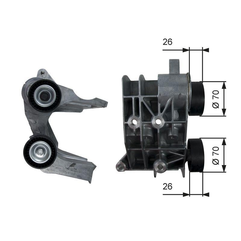 GATES Tensioner Pulley, V-ribbed belt DriveAlign®