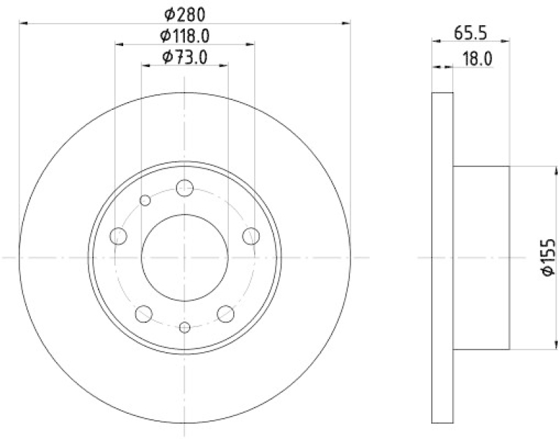 2x HELLA Brake Disc PRO