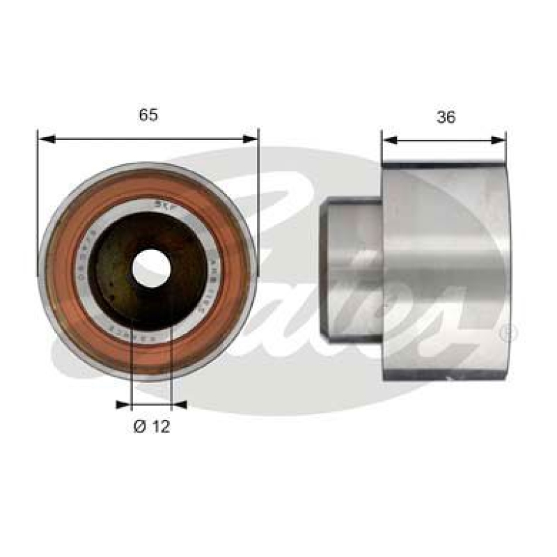 GATES Deflection/Guide Pulley, timing belt PowerGrip®