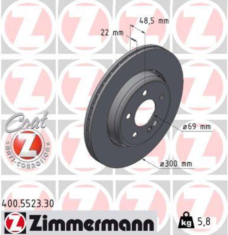2x ZIMMERMANN Bremsscheibe FORMULA S 400.5523.30