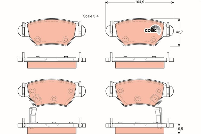 TRW Brake Pad Set, disc brake COTEC