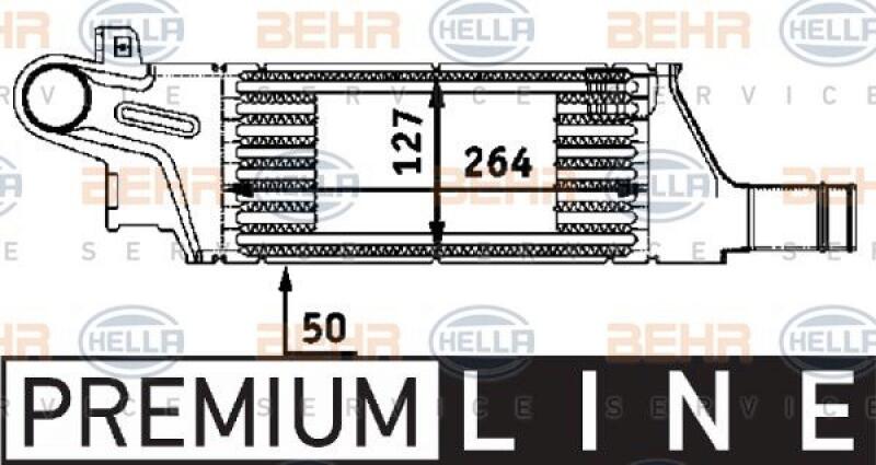 HELLA Intercooler, charger BEHR HELLA SERVICE *** PREMIUM LINE ***