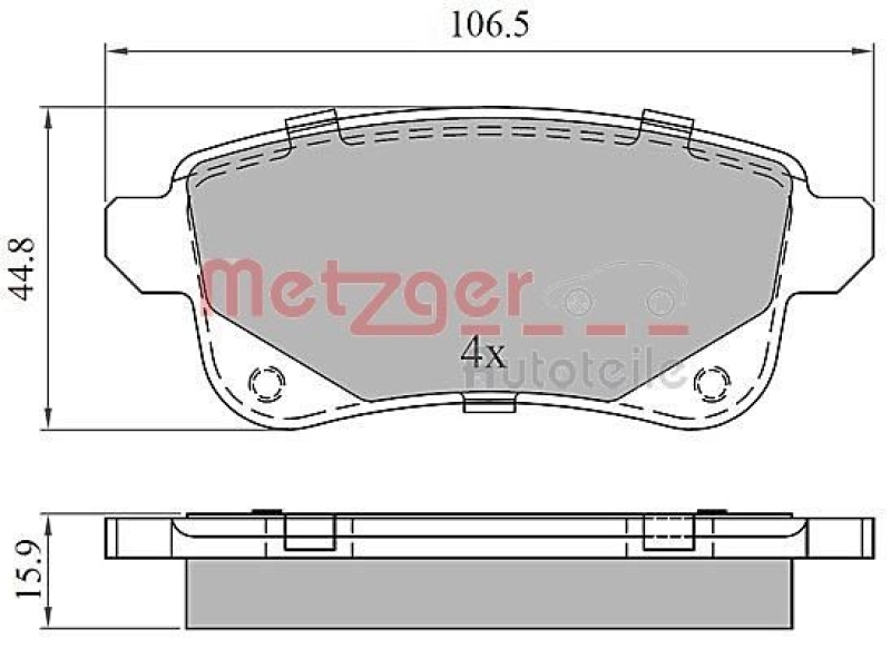 METZGER Bremsbelagsatz, Scheibenbremse GREENPARTS