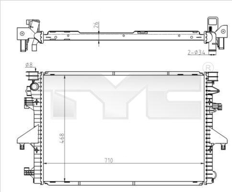 Radiator, engine cooling