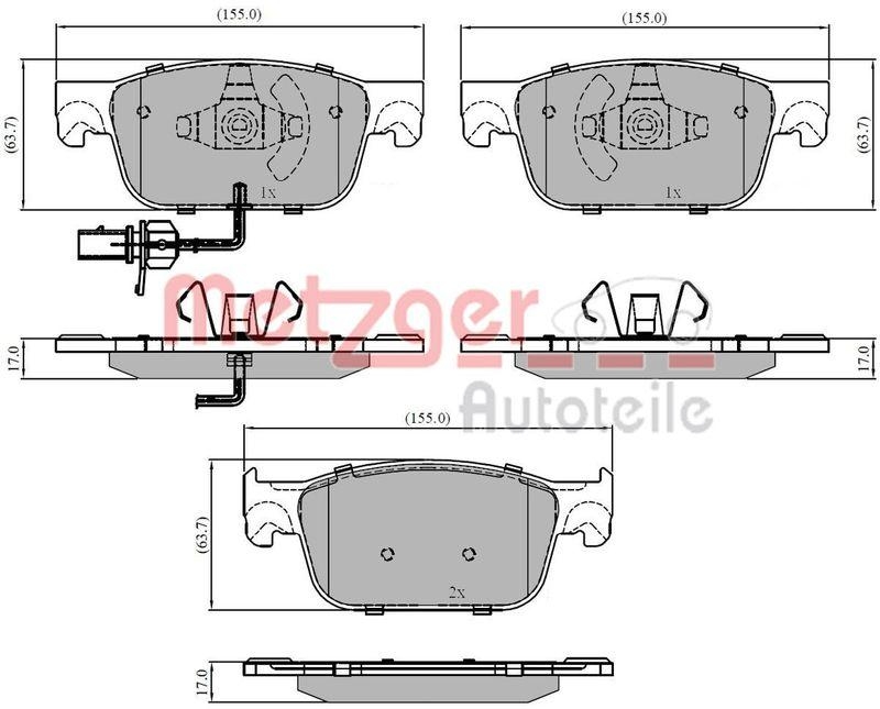 METZGER Brake Pad Set, disc brake GREENPARTS