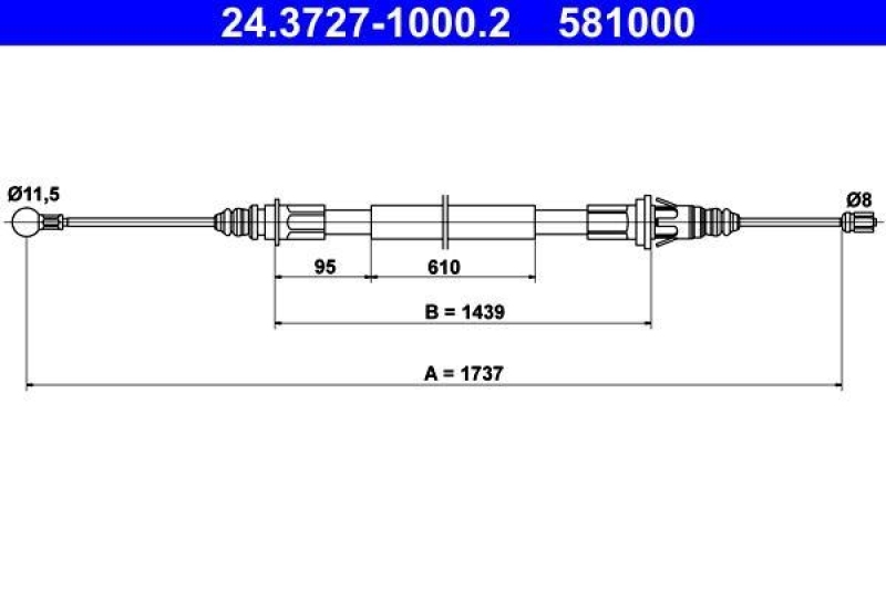 ATE Seilzug, Feststellbremse 24.3727-1000.2