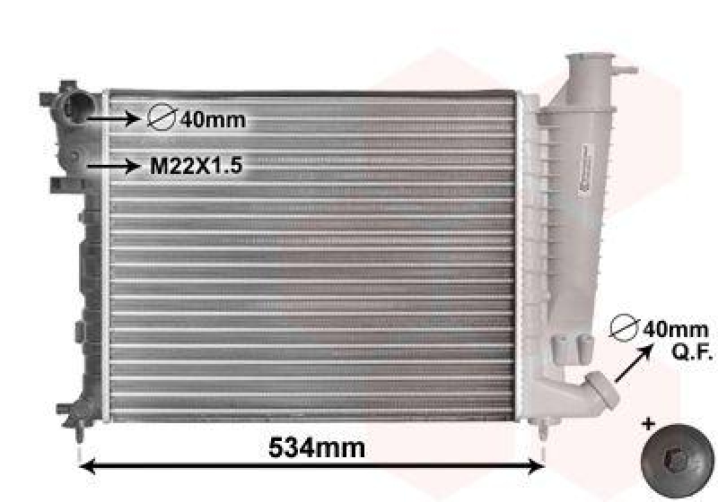 VAN WEZEL Radiator, engine cooling
