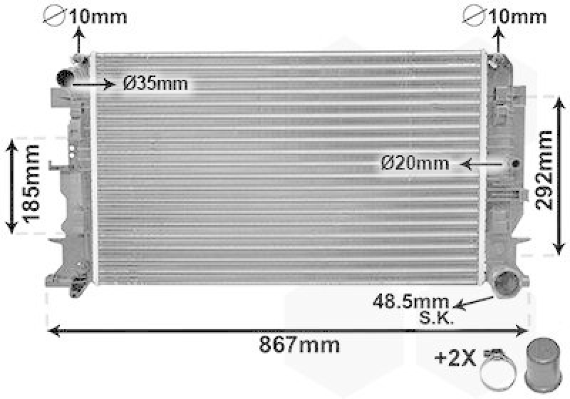 VAN WEZEL Radiator, engine cooling *** IR PLUS ***