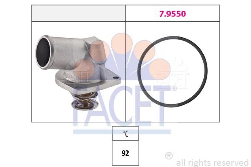 FACET Thermostat, coolant Made in Italy - OE Equivalent